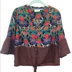 Maeve cropped tie blouse. Size small. EUC. No flaws.